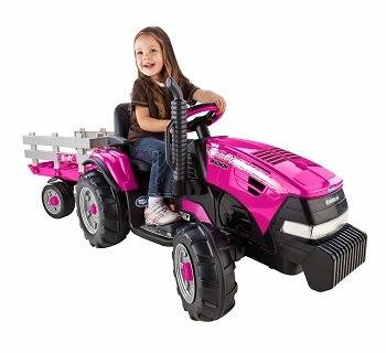 Peg Perego Pink Ride-On With Trailer